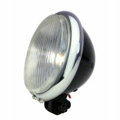 Custom Vélo Phare Avant LED Old Bates 15cm Noir Brillant