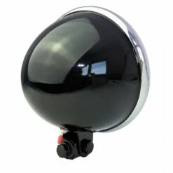 Custom Vélo Phare Avant LED Old Bates 15cm Noir Brillant -Custom Vélo Soldes Boutique phare avant velo type moto led old bates 15cm noir brillant 3